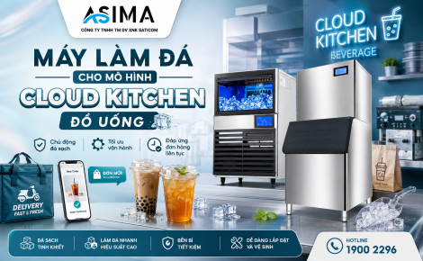 Máy làm đá cho mô hình Cloud Kitchen đồ uống