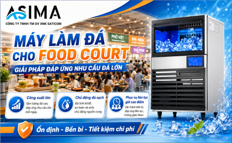 Máy làm đá cho food court đáp ứng nhu cầu đá lớn