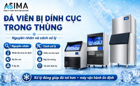 Đá viên bị dính cục trong thùng: Nguyên nhân và cách xử lý