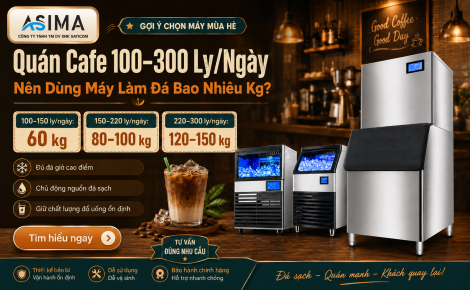 Quán Cafe 100–300 Ly/Ngày Nên Dùng Máy Làm Đá Bao Nhiêu Kg?