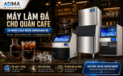 Máy làm đá cho quán cafe có Cold Brew, Americano đá