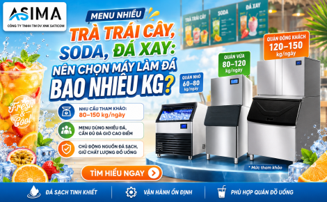 Menu nhiều trà trái cây, soda, đá xay chọn máy bao nhiêu kg?