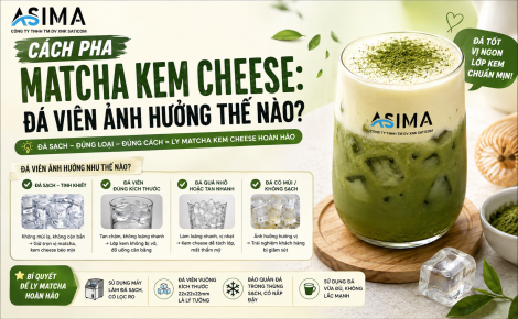 Cách pha Matcha Kem Cheese: Đá viên ảnh hưởng thế nào?