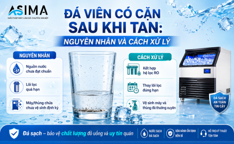 Đá viên có cặn sau khi tan: Nguyên nhân và cách xử lý