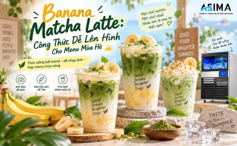 Banana Matcha Latte: Công thức dễ lên hình mùa hè