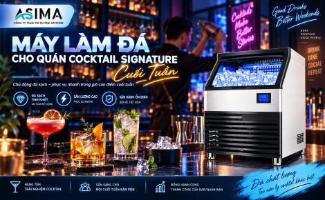 Máy làm đá cho quán cocktail signature cuối tuần