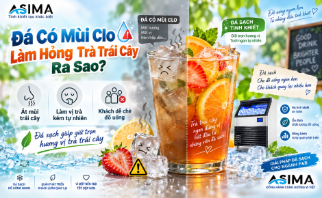 Đá có mùi clo làm hỏng trà trái cây ra sao?