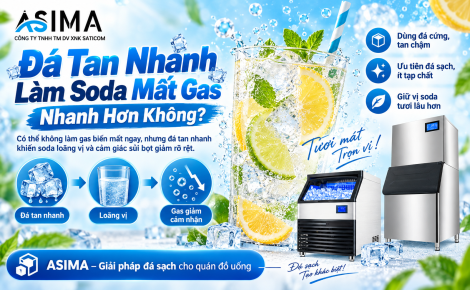 Đá tan nhanh làm soda mất gas nhanh hơn không?