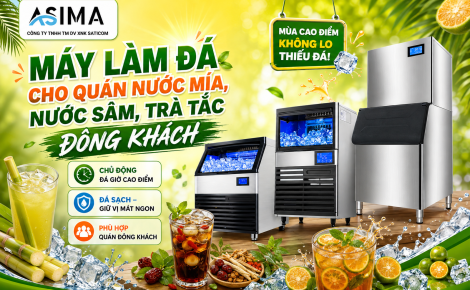 Máy làm đá cho quán nước mía, nước sâm, trà tắc