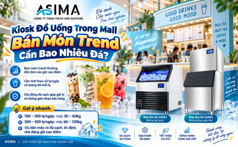 Kiosk đồ uống trong mall bán món trend cần bao nhiêu đá?
