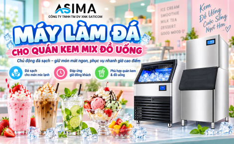 Máy làm đá cho quán kem mix đồ uống