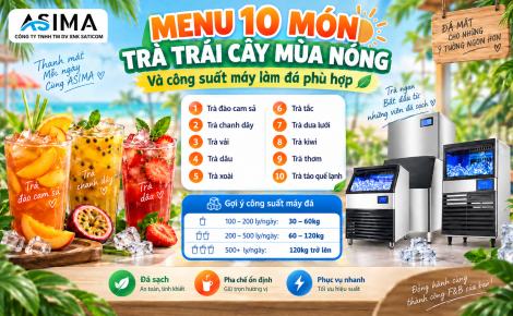 Menu 10 món trà trái cây mùa nóng và công suất máy đá