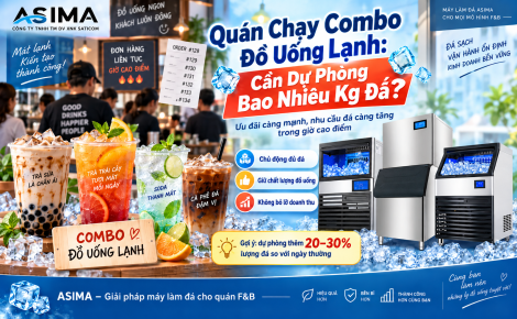 Quán chạy combo đồ uống lạnh cần dự phòng bao nhiêu kg đá?
