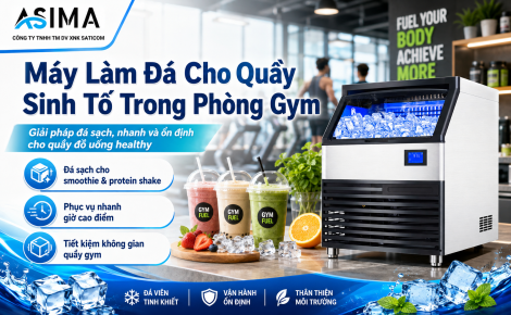 Máy làm đá cho quầy sinh tố trong phòng gym