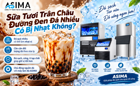 Sữa tươi trân châu đường đen đá nhiều có bị nhạt không?