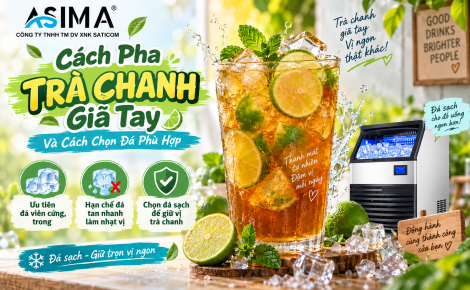 Cách pha trà chanh giã tay và chọn đá phù hợp