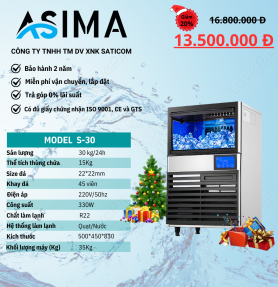 Máy làm đá viên 30kg ASIMA MODEL S-30