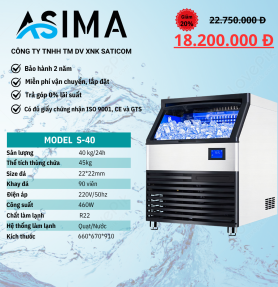 Máy làm đá viên 40kg ASIMA MODEL S-40