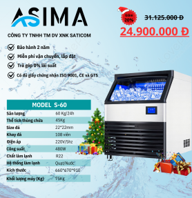 Máy làm đá viên 60kg ASIMA MODEL S-60