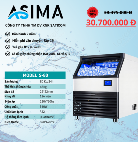 Máy làm đá viên 80kg ASIMA MODEL  S-80