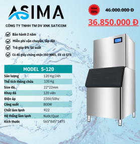 Máy làm đá viên 120kg ASIMA  MODEL  S-120