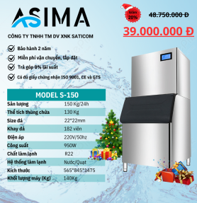 Máy làm đá viên 150kg ASIMA MODEL S-150