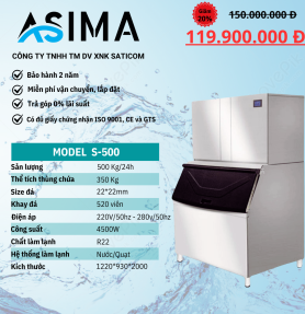 Máy làm đá viên 500kg ASIMA MODEL  S-500