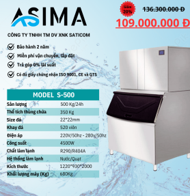 Máy làm đá viên 500kg ASIMA MODEL  S-500